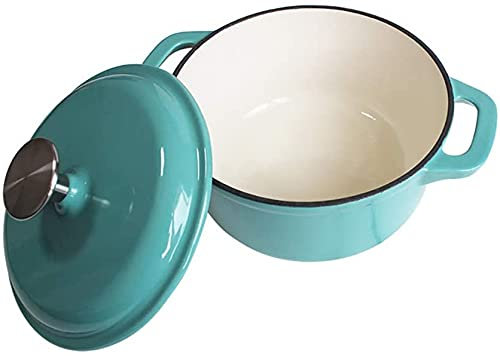 Olla para cocinar, Olla Hierro Fundido esmaltada, Olla esmaltada, Olla para estofado, Utensilios Cocina 18 cm, Olla con Tapa