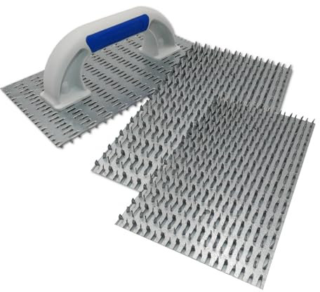 DEWEPRO Profi Edelputzkratzer inkl. 2 Ersatzblätter - Putzkratzer - Raspelbrett für Mineralputz - Abmessung: 250x135mm