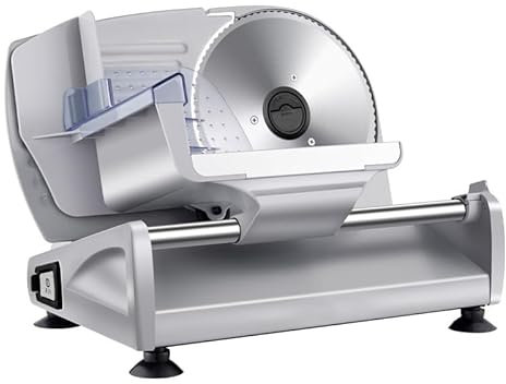 Meat Slicer, 200W Electric Deli Food Slicer with Child Lock Protection,Removable 7.5’’ Stainless Steel Blade, 0-15mm Adjustable Thickness, Easy to Clean, for Cuts Meat, Bread, Cheese and Deli