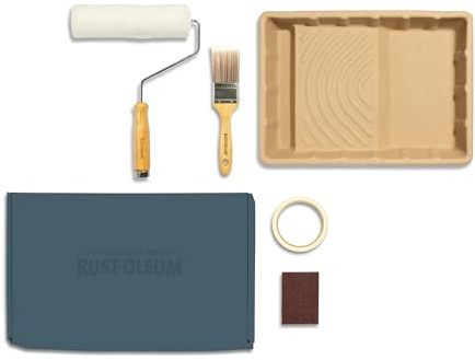 Rust-Oleum Ready to Roll - Eco Paint Kit (Large) - Bathroom Wall Paint Deep Blue