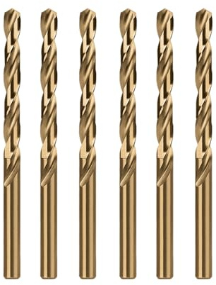 Misuyue Brocas de cobalto de 4.2 mm M35, 6 pcs de brocas helicoidales HSS para metal para materiales duros como acero inoxidable, cobre y plástico