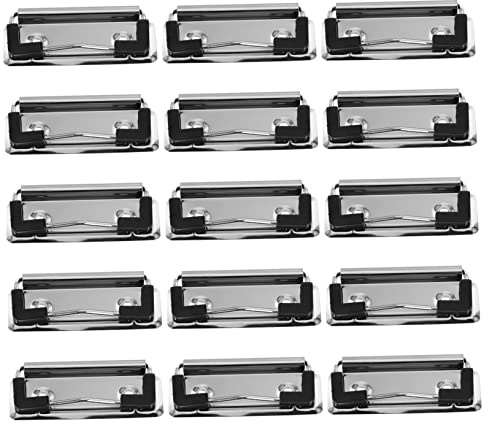 SOIMISS 15 Stück Metall Klemmbrettklammern Kompakte Hartfaserplattenclips Rostbeständig mit Rutschfester Oberfläche Büro und Schulbedarf Dokumentenorganisation