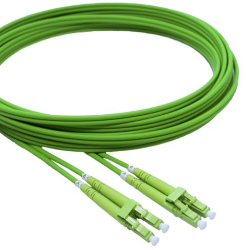 Conectra® - Cavo patch in fibra ottica | OM5 | Duplex | LC/UPC su LC/UPC | Colore verde | ideale per reti domestiche FTTH | Cavo in fibra ottica ottica (lunghezza 10 metri)