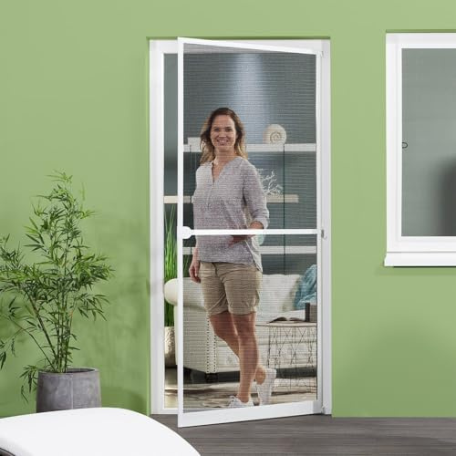 empasa Respilon Pollenschutz oder Feinstaub Fliegengittertür Insektenschutz | Farbe: Weiß, Größe: 100 x 210 cm, Stil: Respilon Pollenschutzgitter