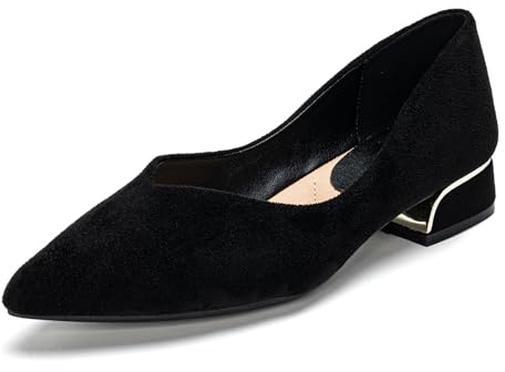 HIPPOSEUS Escarpins Femme Élégantes Habillées Chaussures de Bureau Confortables Suedé Classique Chaussures de Travail avec Talon Bloc,Modèle 320