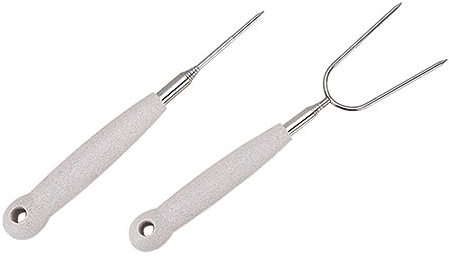 UPKOCH 2piezas Agujas Portátiles para Barbacoa Tenedores Herramientas De Camping Fiestas