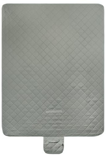 Brandsseller Outdoor Picknickdecke 140x180 cm – Wasserdicht & Schmutzabweisend – Strapazierfähige Decke mit Schaumstoffpolsterung & Karo-Prägedesign – Ideal für Camping & Park Uni Grau