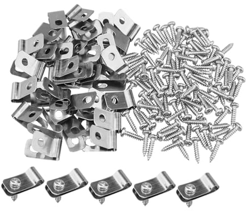 TOYANDONA 100ensembles Lot Clips De Fixation Aluminium pour Grillage Rigide Pinces De Montage Robustes avec Vis pour Clôtures Élevage Et Cages Animaux Extérieur