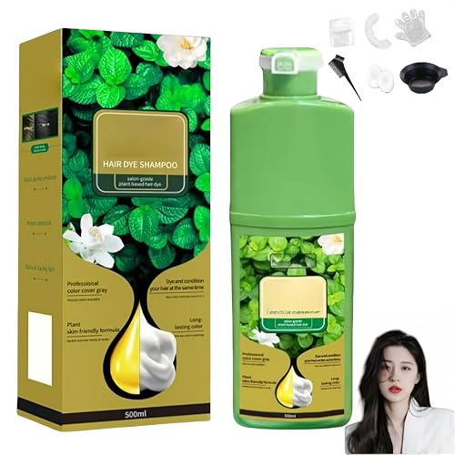 Tintura per capelli in schiuma vegetale a lunga durata, crema colorante agli estratti vegetali, tinta per capelli sani, formula nutriente delicata,copertura rapida (#Black)