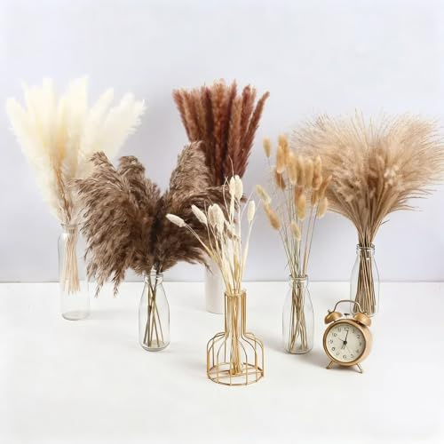 110 pezzi erba della pampa secca grande, erba di pampa con bunny tails, fiori secchi, erba di pampa per matrimoni, decorazioni per la casa, decorazioni da tavolo per la casa, decorazioni per feste