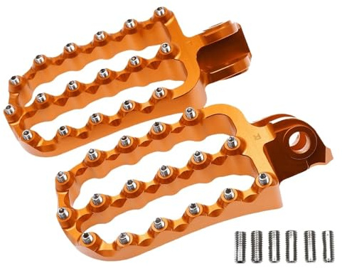 NKURTPC Pedaline Moto Adatto per KTM 690 790 890 950 990 1050 1090 1190 1290 SMR ST Moto CNC Poggiapiedi Poggiapiedi(Orange)