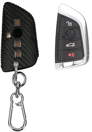 kwmobile Autoschlüssel Kunstleder Hülle kompatibel mit BMW 3-Tasten Smart Key Autoschlüssel Cover - Schlüsselhülle mit Schlüsselring -