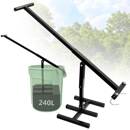 Dibaful Compresor de basura manual de altura ajustable para 120L-360L | toneladas de prensa higiénica cubo de basura ahorra espacio para cocina, jardín, gastronomía, color negro
