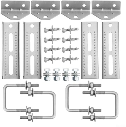 Kit de soporte de litera giratorio galvanizado de 8 pulgadas con accesorios para travesaño de remolque de barco de 1.5 x 3 pulgadas, 2 x 3 pulgadas, 3 x 3 pulgadas, construcción de aleación de acero