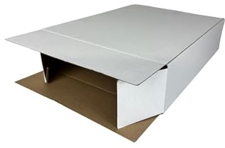 Bylow24 25-100 Stück wählbar DHL Kleinpaket Weiss Versandkarton Faltkarton Karton Außenmaß 350x250x80mm Innenmaß 346 x 240 x 76 mm Aufstellen Kleben Blitzschnell Startklar