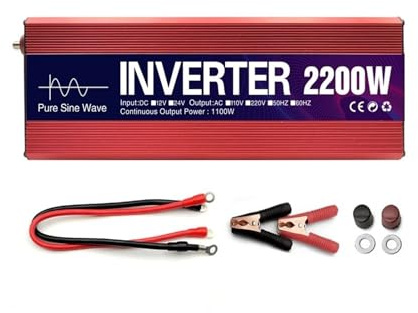Inverter Convertisseur Solaire À Onde Sinusoïdale 1000 W 1600 W 2200 W 3000 W DC 12 V 24 V vers AC 110 V 220 V 50 Hz 60 Hz Transformateur Tension Convertisseur Tension(24V,220V,2200W)