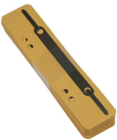 Heftstreifen kurz, Recycling-Karton, gelb, Metalldeckleiste, 200 Stück
