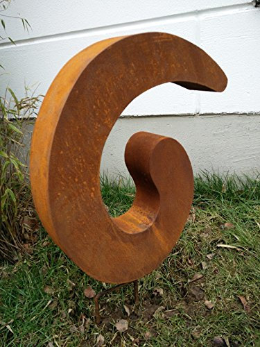 Zen Air Patine Jardin spirale rouille Jardin Sculpture en métal Jardin figure chance Symbole Décoration de jardin 48 * 40 * 8 cm 101510