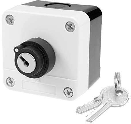 sourcing map Push Button Switch Station Key Lock Select Switch Station 2 Position, 380V 10(6) a