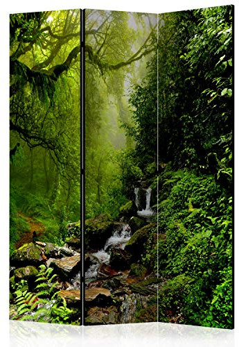 murando - Paravent Raumteiler Wald, 135x172 cm, 3-teilig, Wohnzimmer, Büro | Mobiler Sichtschutz, sofort einsatzbereit, Holzrahmen, ideal fürs Wohnzimmer oder Büro, geruchsneutral, lichtbeständig