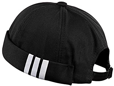 CLAPE Casquette sans Visière Homme Femme Bonnet Docker en Coton Pliable | Réglable,Léger,Bonnet Court avec Revers,Chapeau Marin Miki Vintage Uni pour Voyage,Urbain,Streetwear