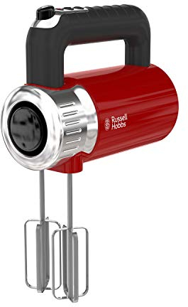 Remington Russell Hobbs MX3100RDR Retro Style Hand Mixer, 4 Speeds + Turbo Boost, Red