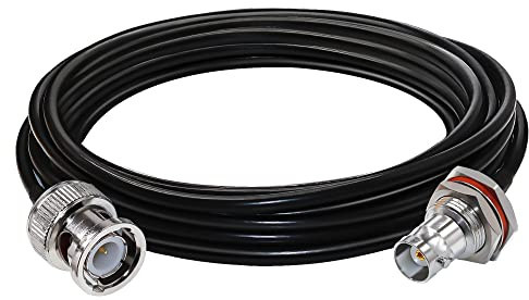 TUOLNK BNC Kabel RG58 Überbrückungskabel BNC Stecker auf BNC Buchse Bulkhead Low Loss 50 Ohm CB Funk Koaxialkabel 16.4ft (5M) Wifi Antennen Verlängerungskabel für HAM Funkantenne