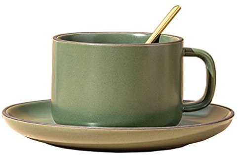 ZOGBX Juego de Taza de té,Juego de Tazas de café,Bone China Conjunto de Café,con decoración Dorada de Porcelana Tazas Cafe,Juego de Tazas de la Tarde Inglesa Vintag for Fiestas de Oficina 8.8oz
