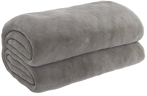 vidaXL Weighted Blanket with Cover Bedroom Bedding Calming Cotton Weighted Quilt Blanket for Anxiety Stress Relief Grey 200x200 cm 13 kg Fabric