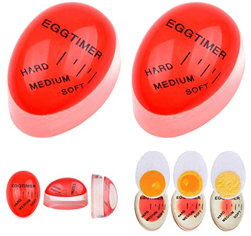 2Pcs Egg Timer,Colour Changing Boiled Egg Timer,Color Changing Indicator Soft Medium and Hard Boiled Eggs Heat Sensitive Safe Durable Kitchen Tool for Breakfast,Cooking Kitchen,Gift and Home Use