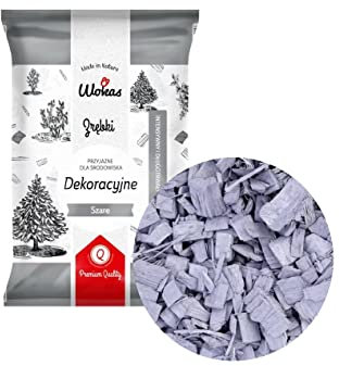 TRANS - PAL Decorative Garden Chip Bark Mulch Wood Wooden Coloured GRAY Garden Chippings Flower Bark Wedding Landscape Flower Beds (1 bag - 50 liters)