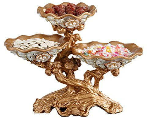 MUVLUX Cake Display Stand 3 Tier Fruit Bowl Fruit Bowl Luxury European-Style Fruit Bowl，Resin Fruit Tray Serving - Tiered Serving Stand - Dessert Appetizer Cake Candy Fruit Container