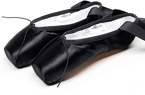 FM2018XSL Ballet Spitzenschuhe für Damen und Mädchen,Schnürung zum Schutz von Satin Tanzschuhen Ballettschuhe Ballettschläppchen