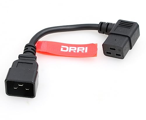 DRRI Verlängerungskabel C19-Buchse auf C20-Stecker, links gewinkelt, für PDU UPS