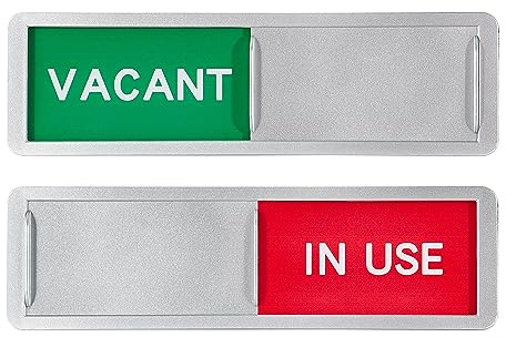 OVISEEN Vacant In Use Slider Door Indicator Sign for Office Home, 7x2 Inch | Privacy Do Not Disturb Sign for Bathroom Conference Room Sliding Door Privacy Indicator, Easy to Read