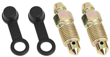 2Pcs M10x1mm Banjo Bolt Automotive Entlüftungsschraube Motorrad Bremse Master Zylinder Ablassschraube mit Gummi Staubschutz Silber 1996-2023