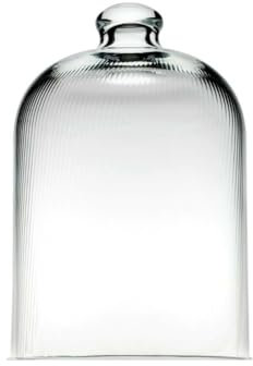 SWEET HOME Campana cloche rigata in vetro trasparente alta per dolci e frutta cod.CC00525LU cm 17h diam.11 by Varotto & Co.