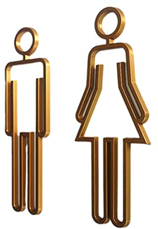 Goldene Toilettensymbol Männer und Frauen Anzug bad Toiletten Toilettenschild Tür Zubehör