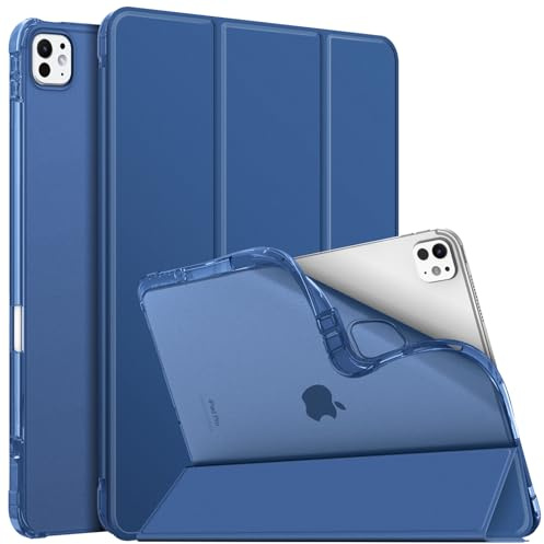 Fintie Hülle für iPad Pro 13 Zoll (M5/M4) 2025/2024, Navy | Matt Transparente Schutzhülle, mit Stifthalter, weiche TPU-Rückseite, dünn und leicht