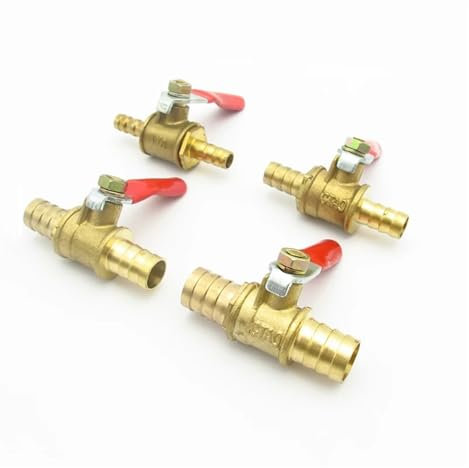 zlj6688 6mm 8mm 10mm 12mm Schlauchanschluss Gleich Zwei-Wege-Messing pneumatische Abschaltung Kugelhahn Rohrverschraubung Anschluss Kupplung Adapter(12mm hose barb)