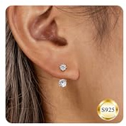 Dochais S925 Ohrringe für Damen Hypoallergen Ohrstecker 14K Gold Plated Ohrringe mit 5A CZ Ohrschmuck für Frauen Mädchen Jacke Ohrringe Gold/Silber