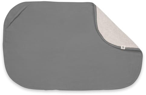 hauck Coprifasciatoio e Asciugamano Neonato - Telo in Mussola e Spugna Traspirante, Lavabile a 60°C - Adatto al Fasciatoio Change N Clean di Hauck - Copri Fasciatoio Neonato Unisex - Grigio scuro