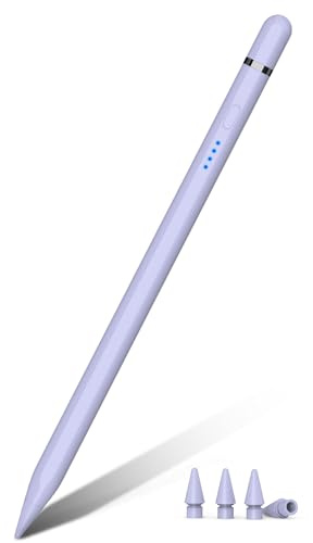 Pencil 1. Generation für iPad (2018-2026), mit 20 Mins USB-C Schnellladeleistung, Neigung & Palm Rejection, Stift für iPad 6-10/A16, Pro M4/M5/11,12.9, Mini 5-7, Air 3-5/M2/M3/M4 (Lila)
