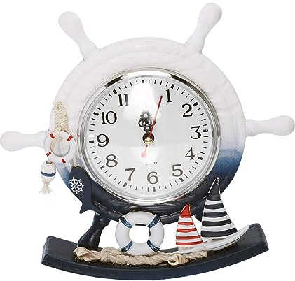 FUNOMOCYA Moderne Wanduhr Tischuhr Im Mediterranen Stil Für Wohnzimmer Standuhr Schlichtes Design Für Schlafzimmer Und Büro Uhr