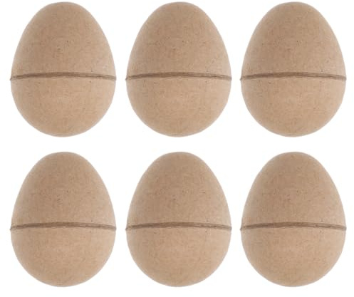 Anneome 6Er Set Leere Papiereier Zum Basteln Und Bemalen Unlackierte DIY-Ostereier FüR Kinder Kreative Osterdekoration FüR Zuhause Und Osterparty
