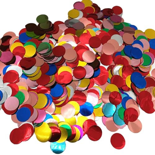CXNXFD Confeti metálico brillante redondo de 50 g, 1,5 cm, confeti para cumpleaños, fiestas, bodas, decoración festiva (colores)