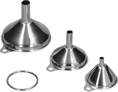 Imbuto in acciaio inox, set di 3 imbuti grandi e medio piccoli, imbuti da per riempire le bottiglie, set di im buti da in metallo per trasferire gli oli essenziali