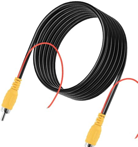 EIMZU Cavo per telecamera di retromarcia, 10 m, cavo di prolunga per fotocamera posteriore, con cavo, cavo video RCA, doppia schermatura, collegamento jack giallo e cavo di alimentazione