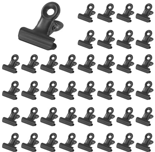 41 clip per bulldog, piccole graffette per ufficio, multi-funzione, clip da 22 mm, clip in metallo, per borse, negozi, uffici e cucine a casa