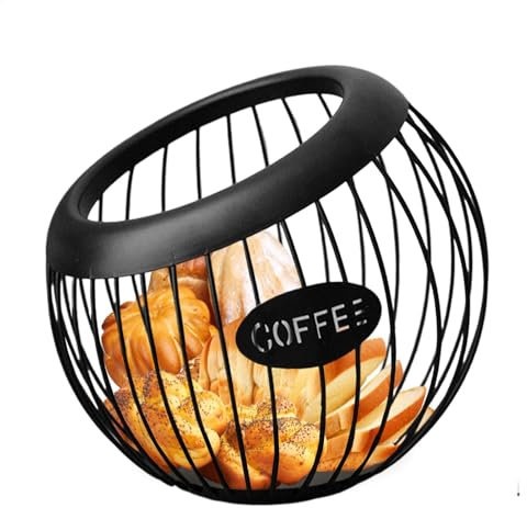 Cesta para cápsulas de café, soporte de hierro de gran capacidad, elegante organizador de escritorio, almacenamiento que ahorra espacio para encimera de cocina, accesorio moderno para estación de café
